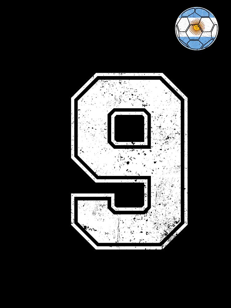 Number 9 Argentina Flag Football Fan by RoyesButler
