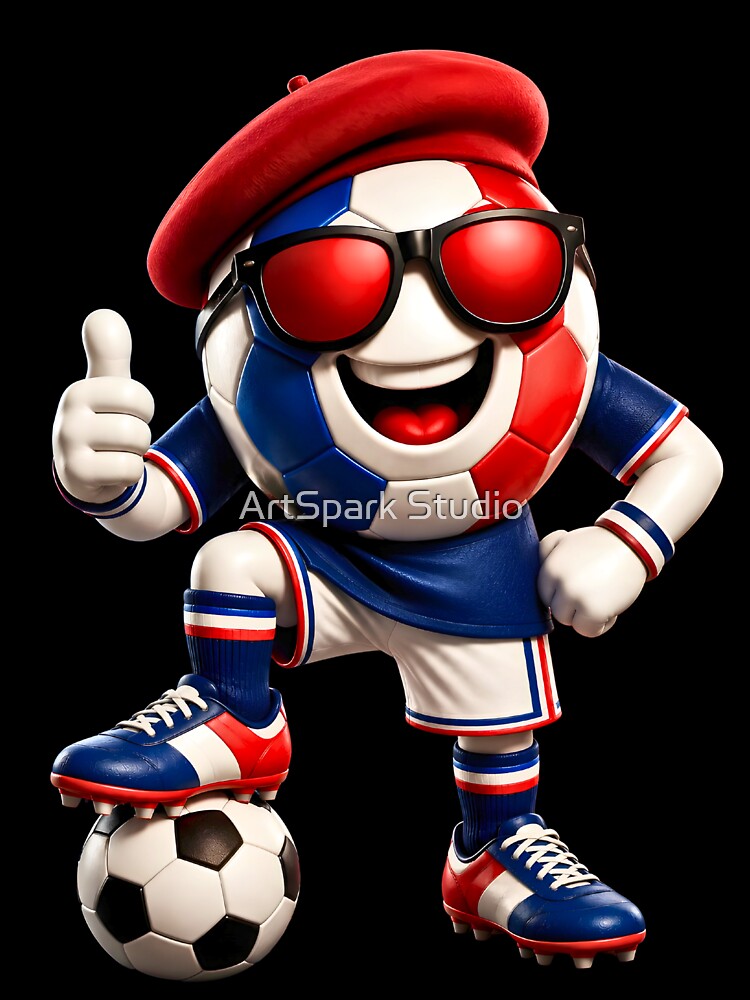 France Soccer Mascot Funny Football Cartoon Graphic by ArtSpark Studio