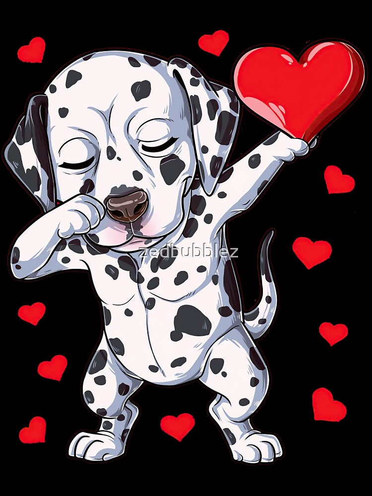 Dabbing Dalmatian Valentines Day Shirt by zedbubblez
