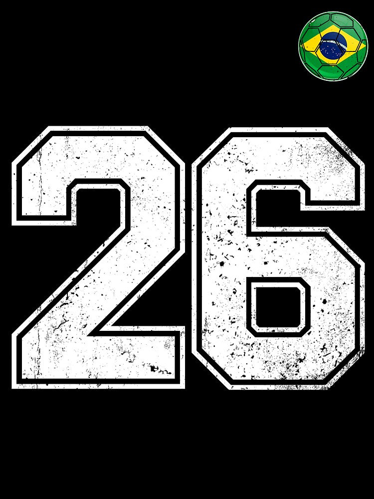 Number 26 Brazil Futbol Football Brazilian soccer Flag Jersey by RoyesButler