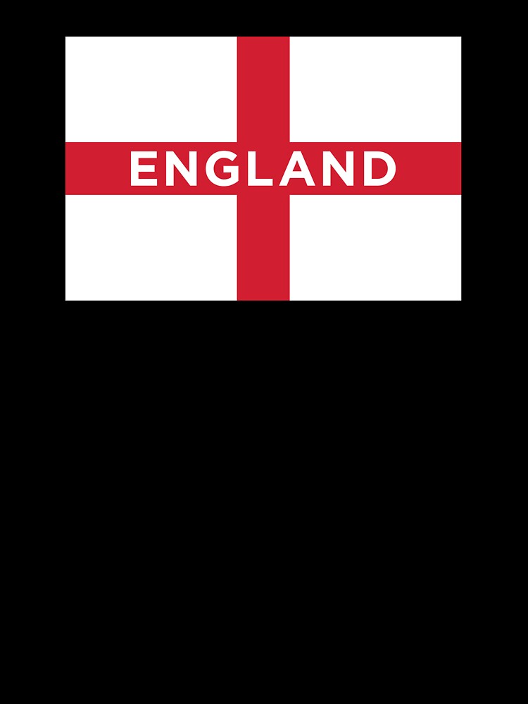 England Flag With Text (On Red) by STUDIO-72
