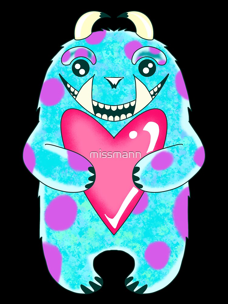 Purple Spot Monster With Heart by missmann