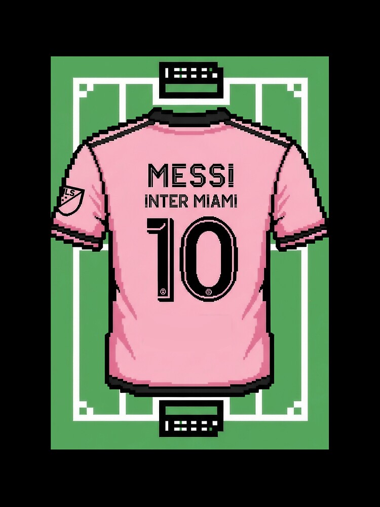 Leo Messi Inter Miami 8-Bit Soccer Football by Gegenpress Design