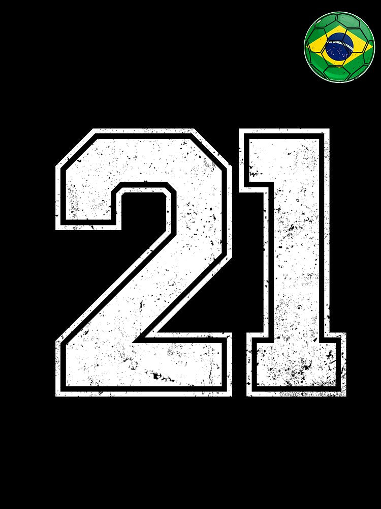 Number 21 Brazil Futbol Football Brazilian soccer Flag Jersey by RoyesButler