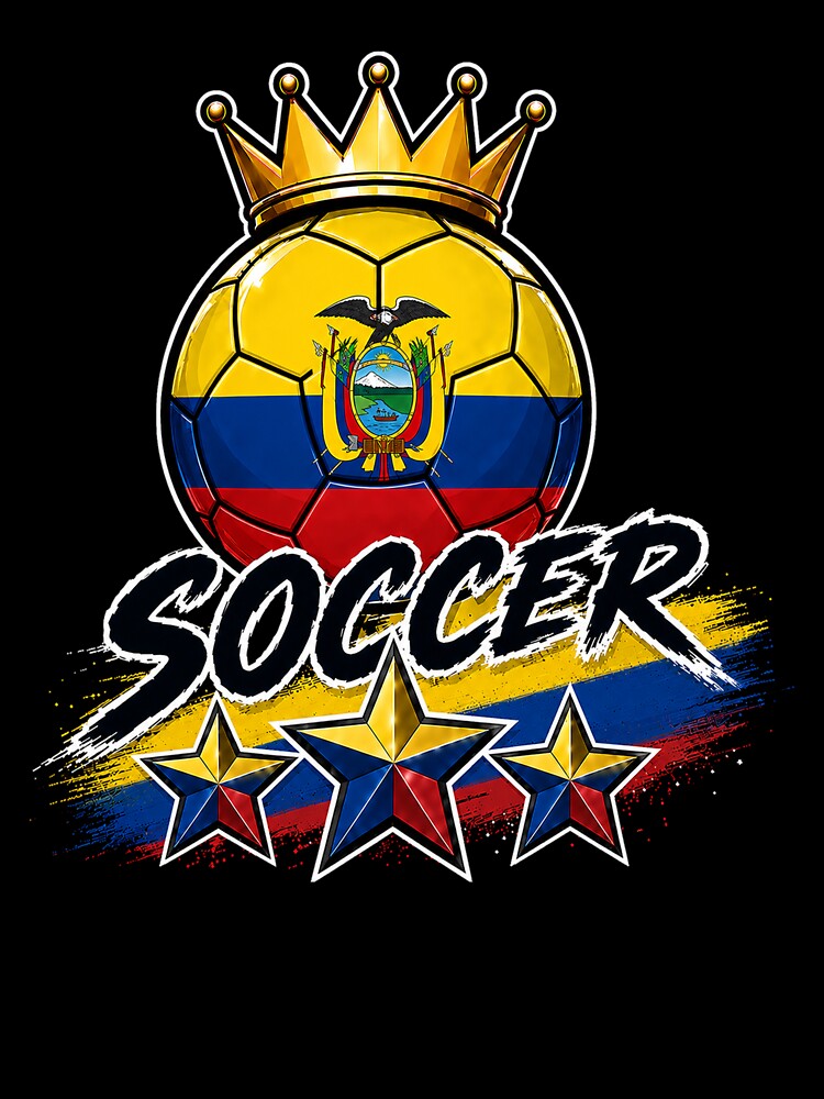 Vintage Ecuador flag Crowned Soccer Ball by QuiteOrbit