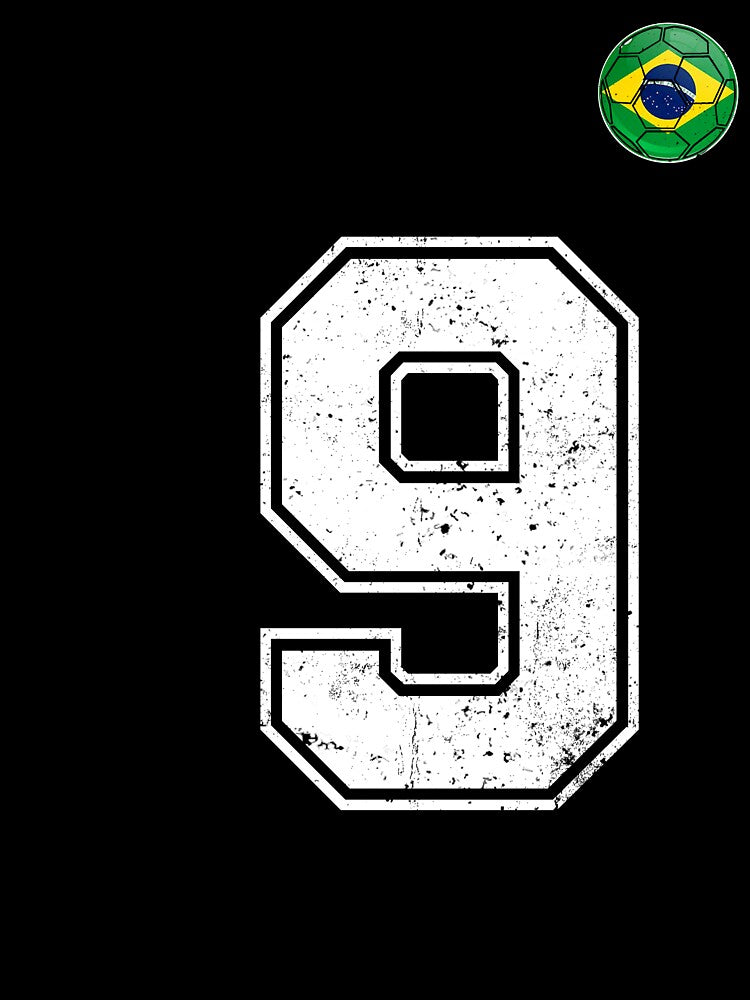 Number 9 Brazil Futbol Football Brazilian soccer Flag Jersey by RoyesButler