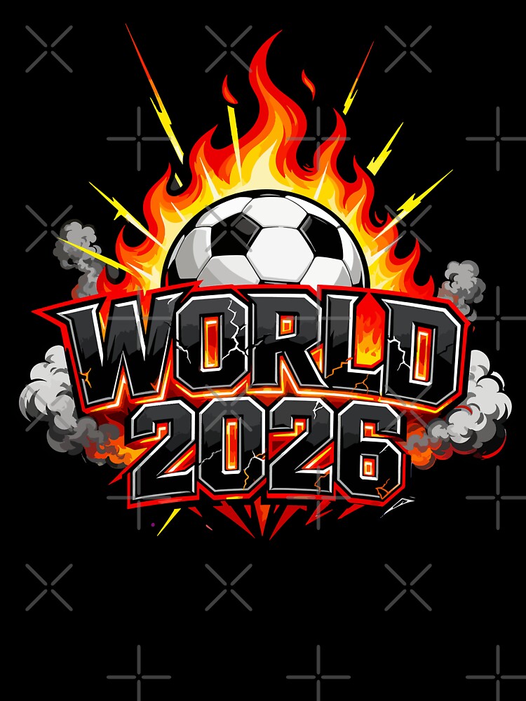 World 2026 Soccer Ball On Fire Football Tournament by Dxvect