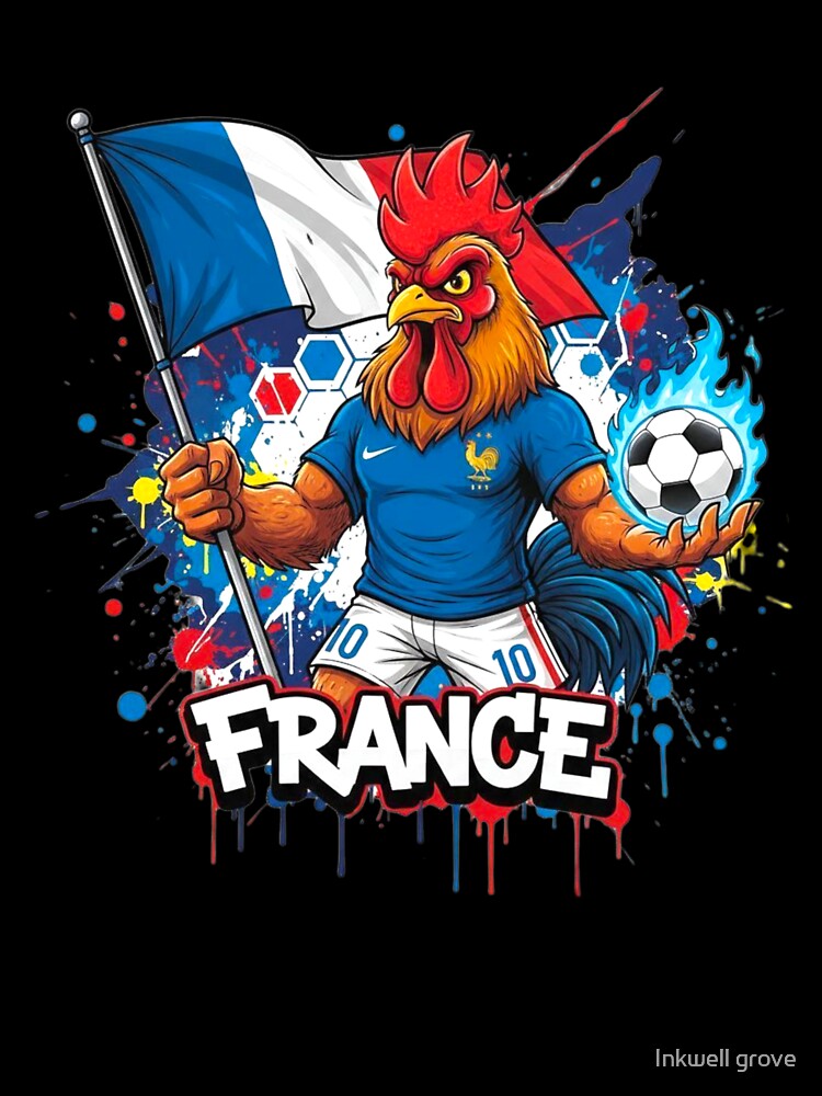 French Football Mascot 2026 - Coq Gaulois Allez Les Bleus by Inkwell grove
