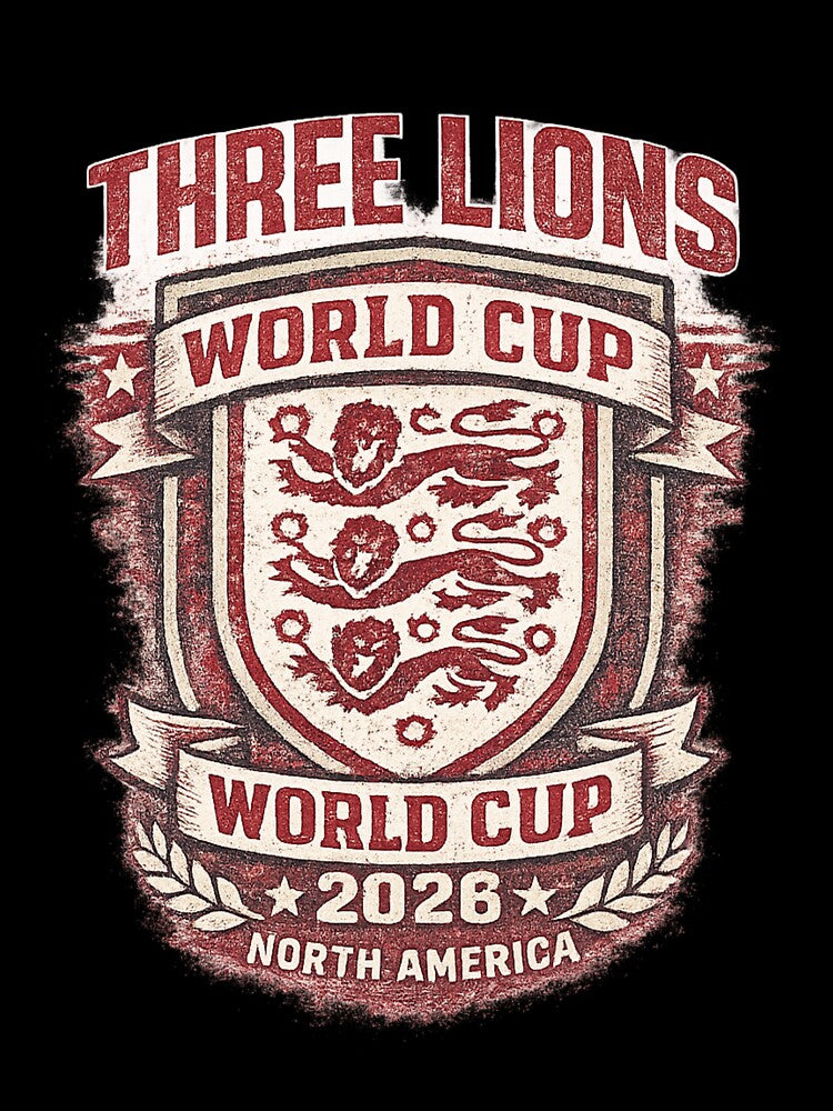Three Lions World Cup 2026 Retro England Tee by ArthUpscale