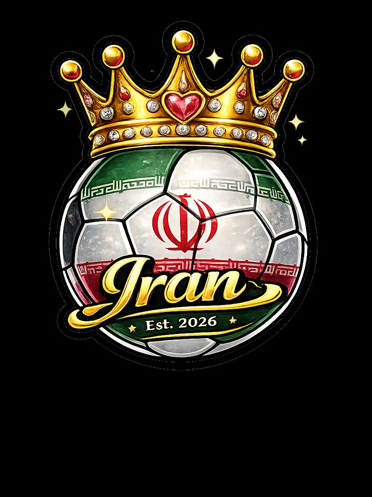 Iran flag Crowned Soccer Ball by QuiteOrbit