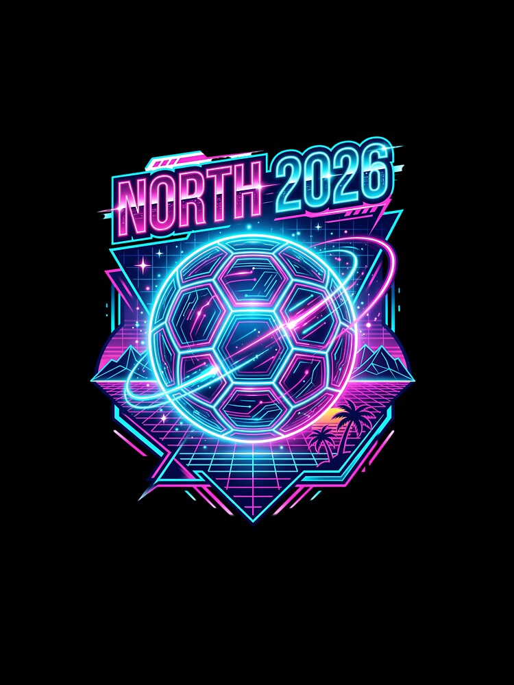 We The North 2026 Soccer Cyber Neon Football Fan by PictoVibe