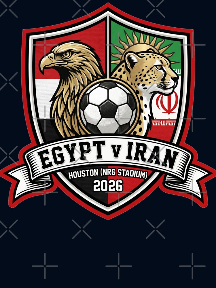 Egypt vs Iran Soccer Crest Houston 2026 Sporty Vibe by Pride Emblem Prints