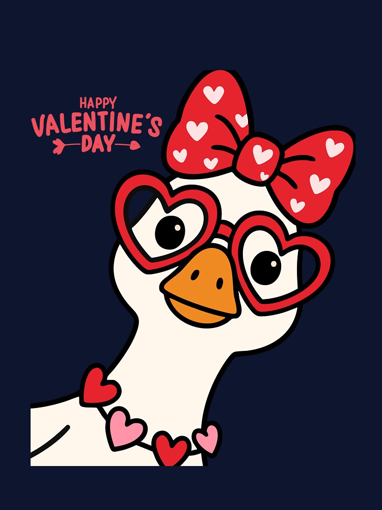 Cool Valentine’s Day desing Cute goose in glasses by zbigniewcz