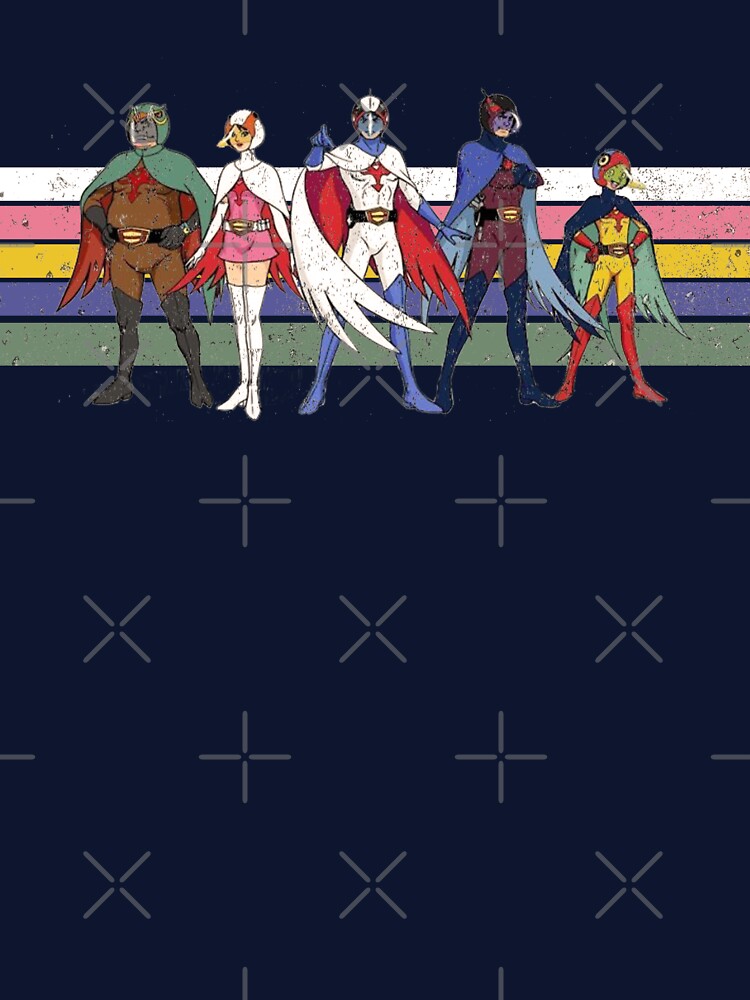 Gatchaman, G Force Battle of the Planets Retro Stripe by Surfer Dave Designs