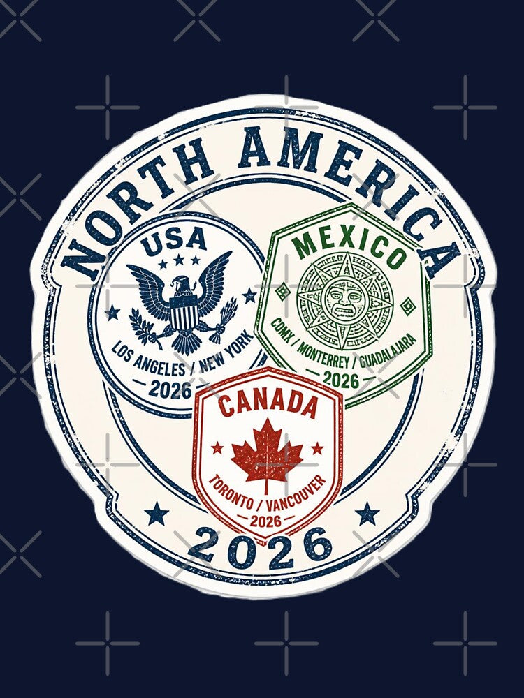 North America 2026 Passport Stamp Trio Vintage Travel Sticker by limos