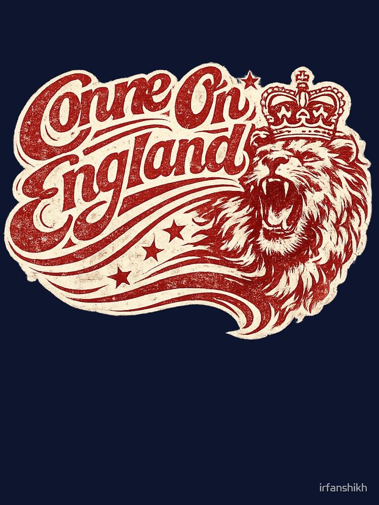 Come On England Vintage Lion Crown Football Art – England Soccer Supporter | England Fan Gift 2026 by irfanshikh