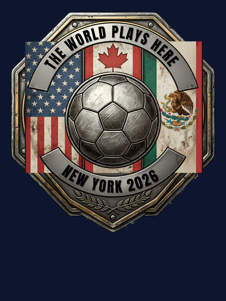 The World Plays Here NYC 2026 Co-Host Badge by laughingshirts