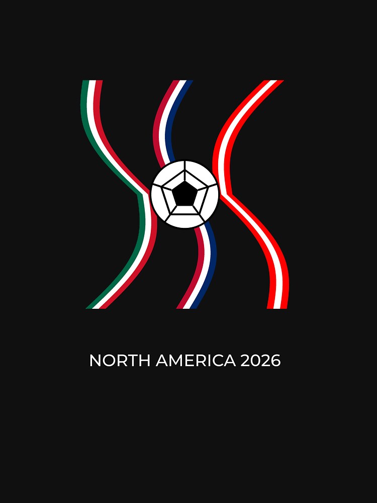 North America 2026 USA Canada Mexico World Cup Flag T-Shirt by Urban Edge Designs