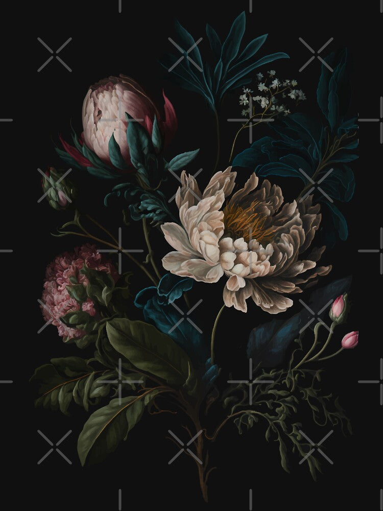 Dark Academia Peony Botanical by Enyr