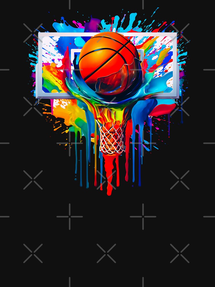 Cool Colorful Basketball Dripping Dunk Hoop Basketball Lovers by FunToTheFullest