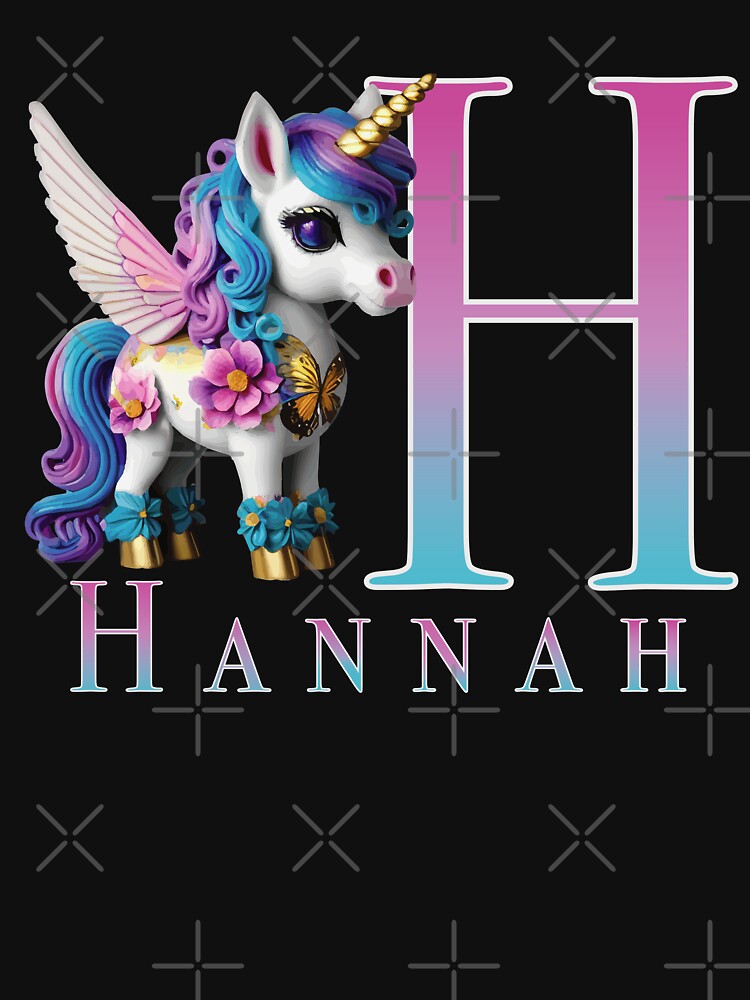 Hannah name with a cute unicorn by Lubellebubble20