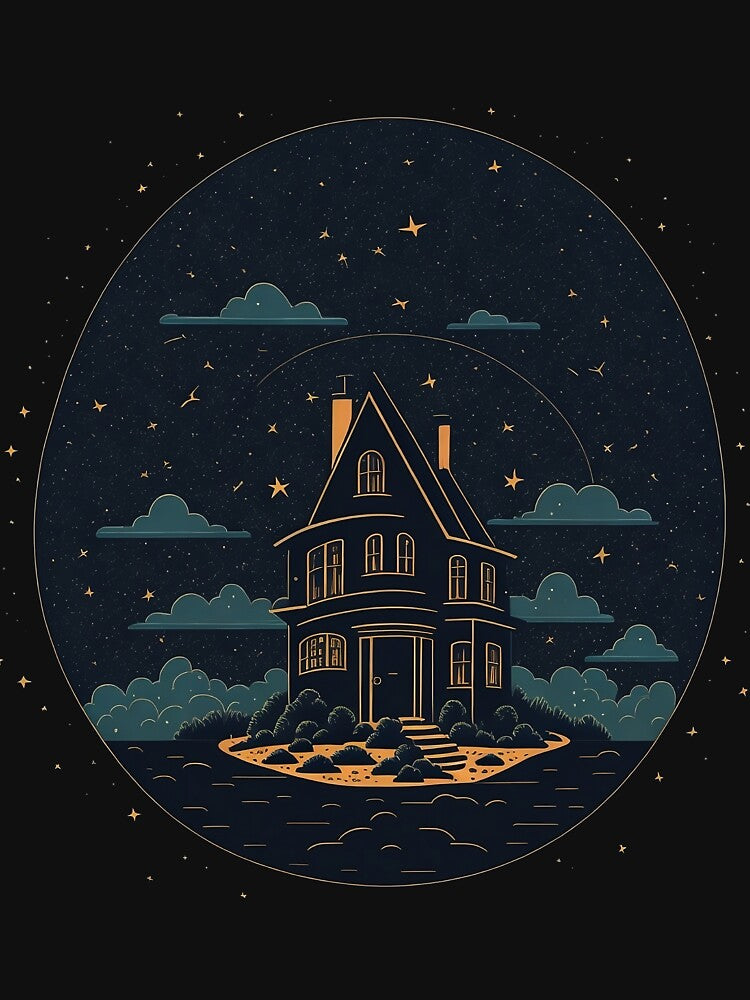 Simple House Doodle At Night by hassanjnoub