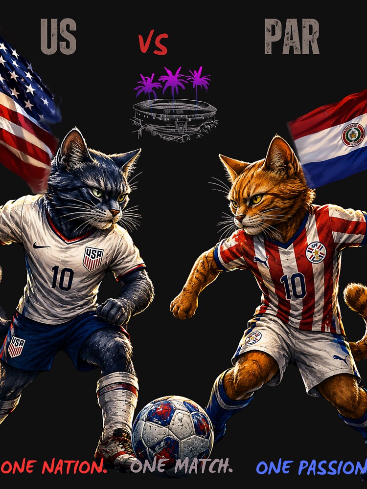 USA vs PARAGUAY Soccer Cats 2026 - Funny Cat  Match by nexargraphics