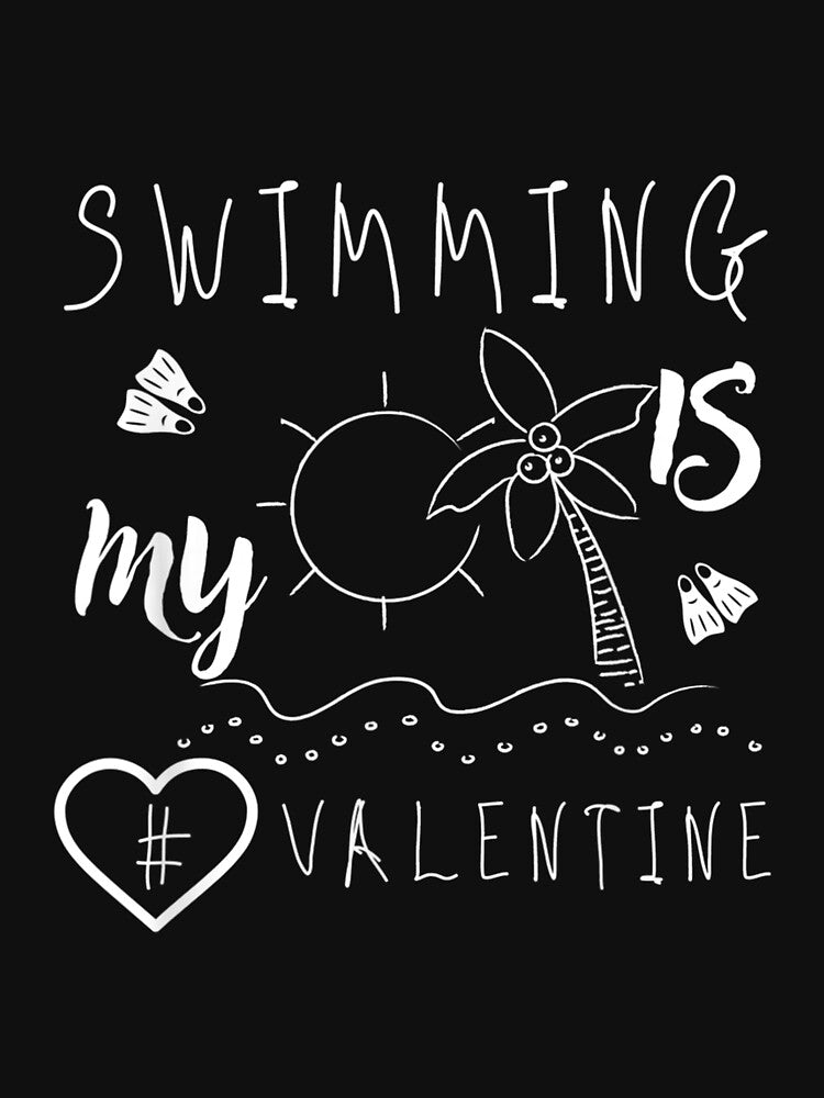 Swimming Is My Valentine Funny Heart Swimming Valentines Day by amyadt77