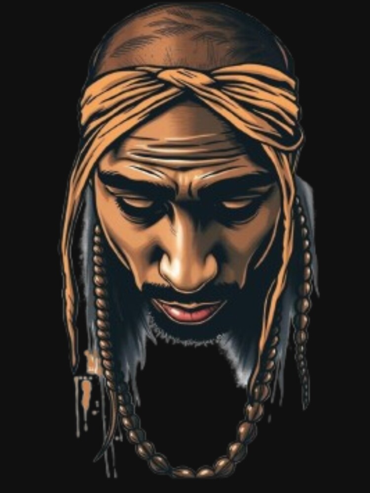 This illustration is widely associated with Tupac Shakur, also known as 2Pac. The artwork is a popular fan art piece often referred to as "Black Jesus" in certain contexts. by TeckStudios