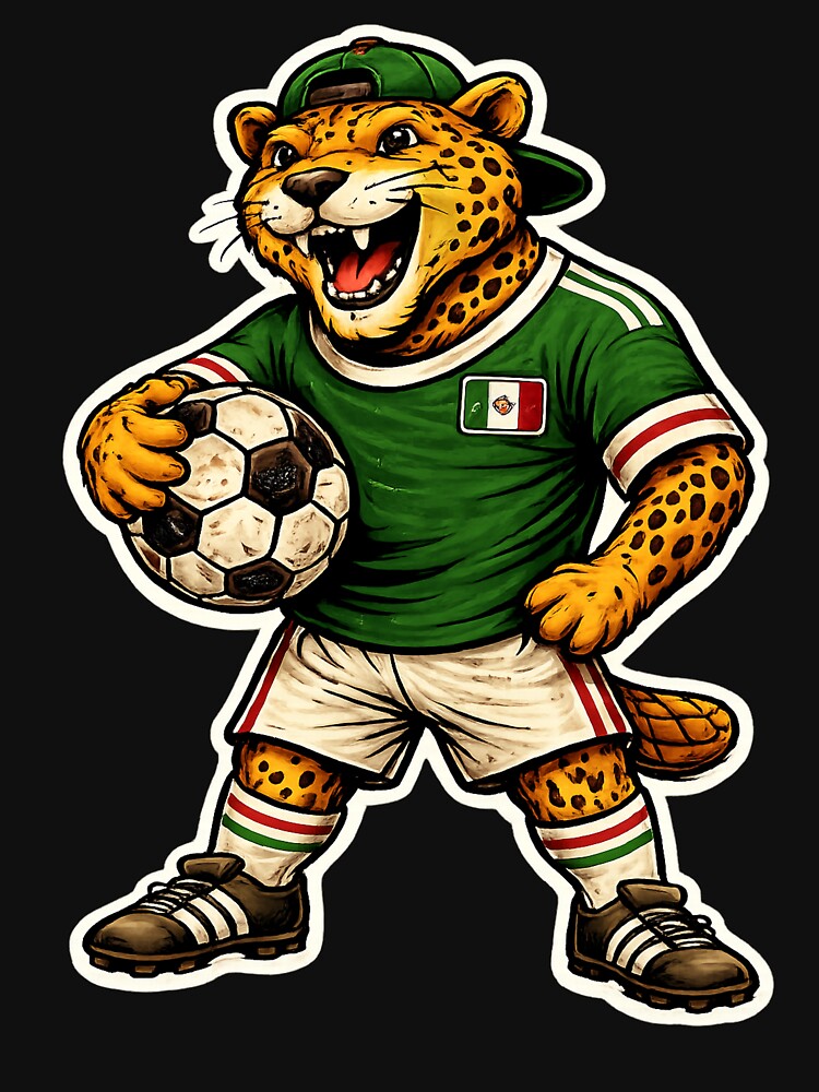 Mexico Jaguar Soccer Sticker – Vintage Football Mascot 2026 by randomdesignsnearme