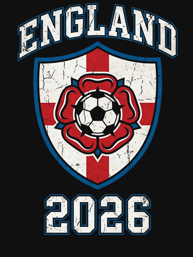 England Football 2026 Vintage Soccer Crest by QUIRKY STORE