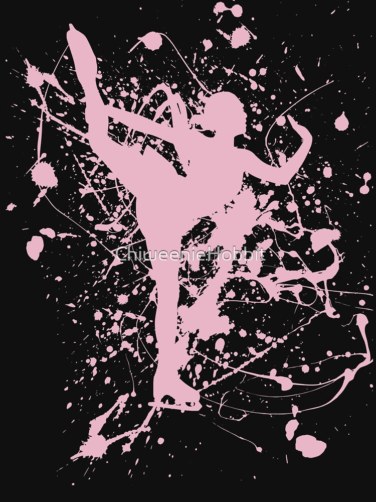 Pink Paint Splatter Ice Skater by ChiweenieHobbit