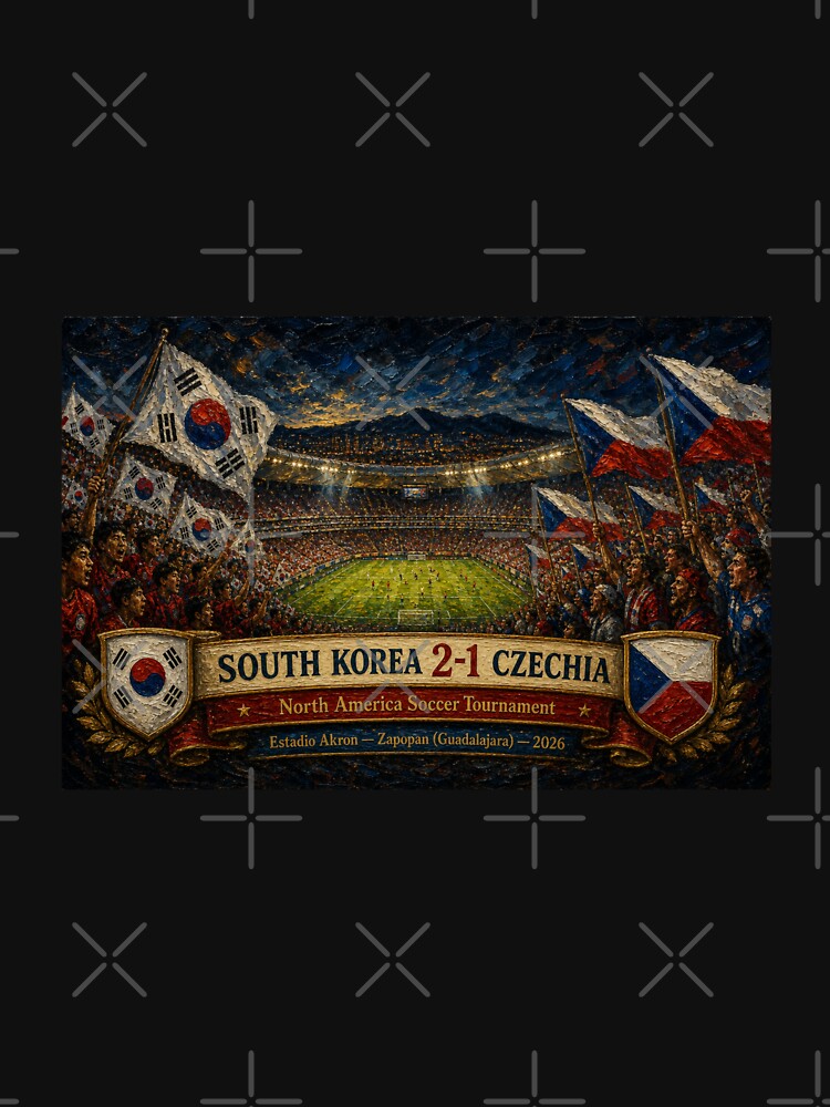 Elegant South Korea vs Czechia Match Oil Poster by BrickByDream