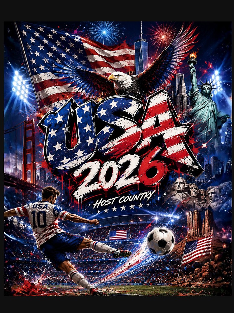 World Cup 2026 USA Soccer Merch | 4th of July  USA independence Day| Football Fan Gear | USA Sports Apparel Tee|  Soccer worldcup ChampionshipSoccer World ver 4 by CosmicNook1