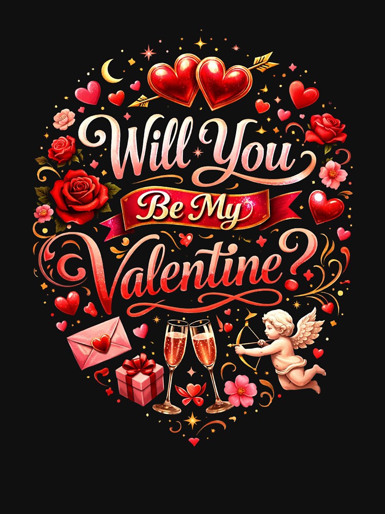 Will You Be My Valentine Romantic Valentine Quote by PluffyPanda