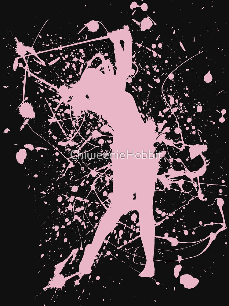 Pink Paint Splatter Golfer by ChiweenieHobbit