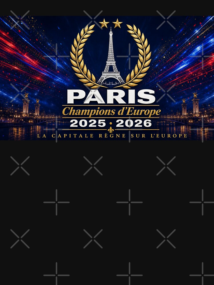 Paris Champions of Europe 2025 2026 Eiffel Tower Night Two Gold Stars by BrickByDream