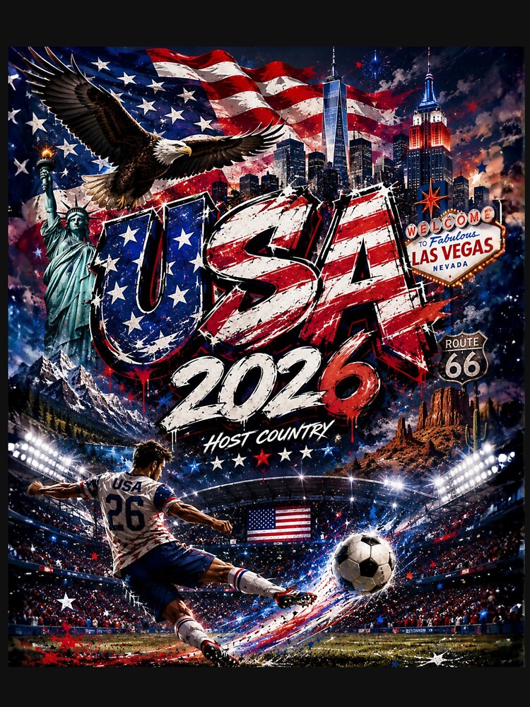 World Cup 2026 USA Soccer Merch | Football Fan Gear | USA Sports Apparel Tee|  4th of July  USA independence Day |Soccer worldcup ChampionshipSoccer World ver 1 by CosmicNook1