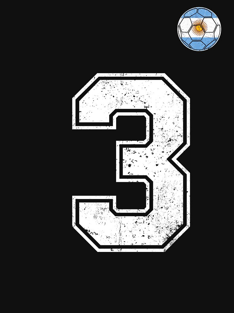 Number 3 Argentina Flag Football Fan by RoyesButler