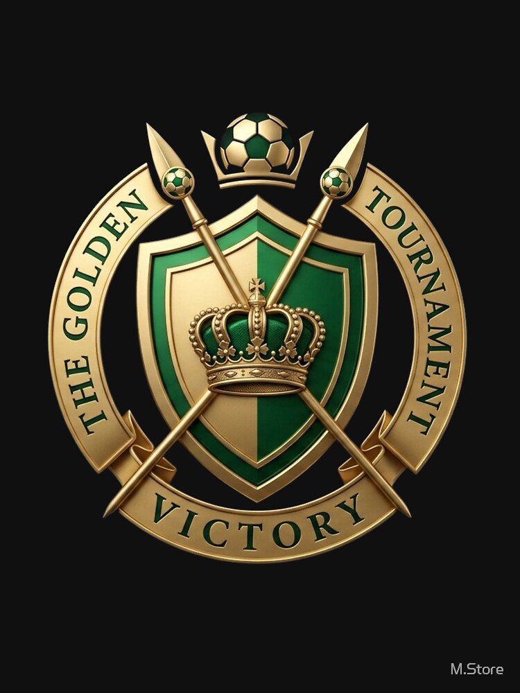 Golden Tournament Football Crest - Elegance and Victory Emblem by M.Store