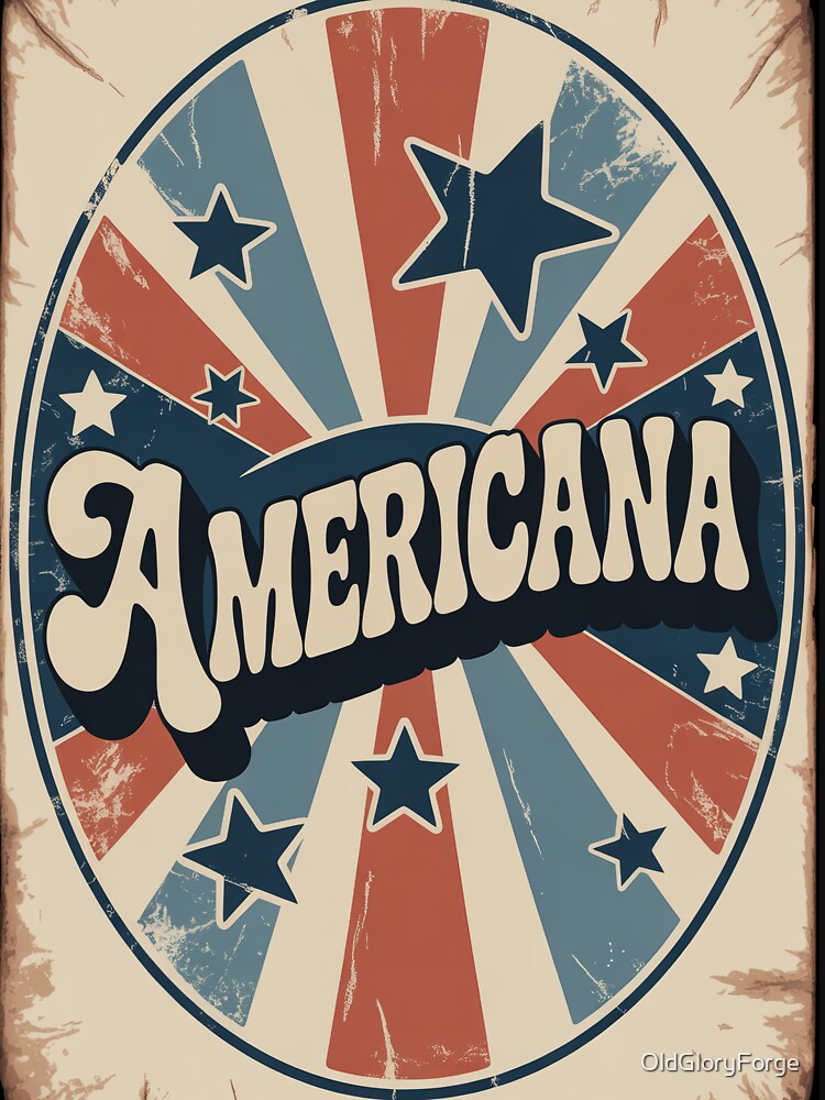 Retro USA Patriotic Badge – Vintage 70s Circular Americana by OldGloryForge
