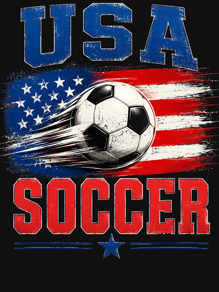 Soccer USA Vintage American Flag Soccer Ball Graphic by FormalDehyena