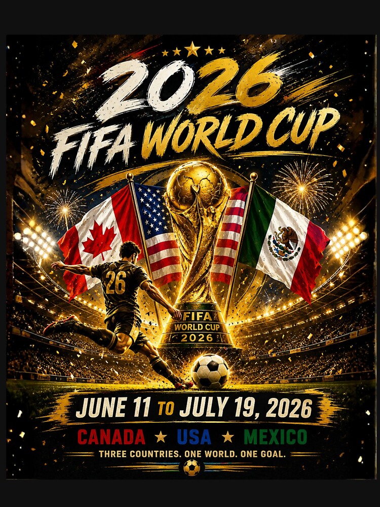 World Cup 2026 tri nation Soccer Merch | 4th of July  USA independence Day| Football Fan Gear | USA Sports Apparel Tee|  Soccer worldcup ChampionshipSoccer World ver 6 by CosmicNook1