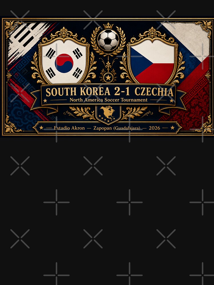 Vintage Arwork of South Korea vs Czechia Soccer Match by BrickByDream