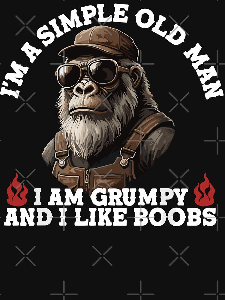 Simple Old Man - Grumpy Gorilla Biker Graphic by Evaevonechi