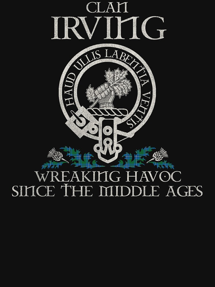 Clan Irving crest Scottish surname tartan Thistle vintage by Clan1093