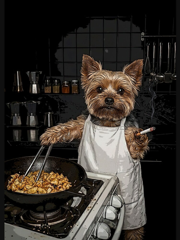 Yorkie Cooking Vintage by Denisemichels