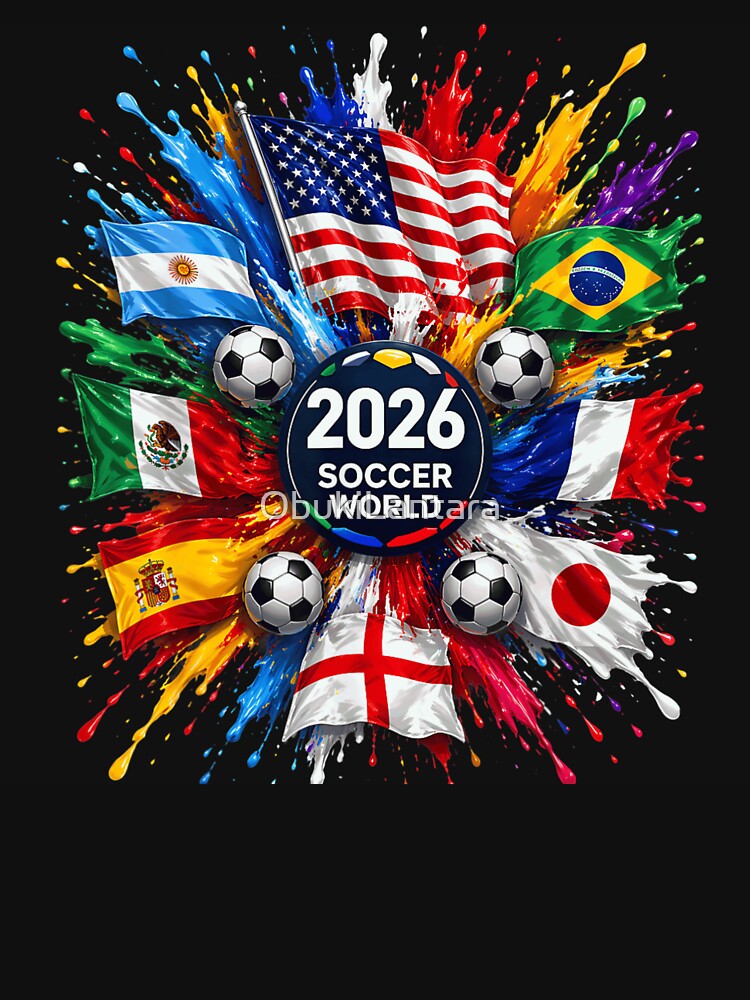 2026 Soccer World Championship Global Flags Paint Splash Sports Fan Graphic by ObukiLantara