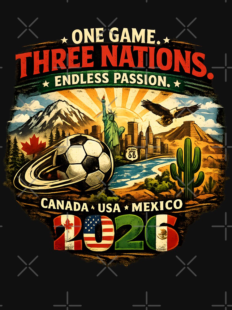 One Game Three Nations 2026 – Canada USA Mexico Football Tee by WhisperFrame