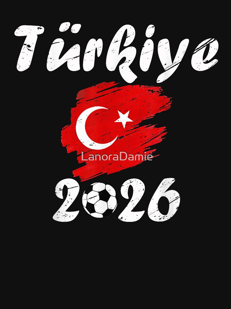 Turkiye 2026 Soccer Football Championship Turkish Flag Distressed Fan Design by LanoraDamie
